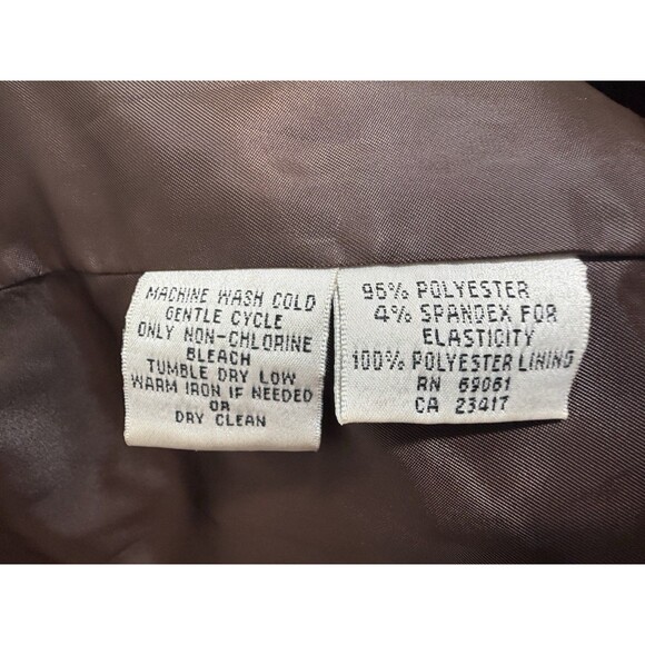 Talbots Womens Jacket Small S Brown Faux Suede Microfiber Stretch Button Front - Picture 4 of 6